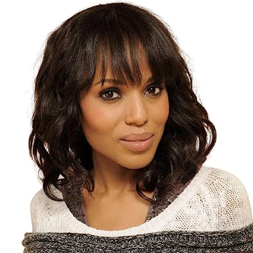 PANEWAY Short Human Hair Wigs with Bangs Brazilian Body Wave Virgin Human Hair Wigs for Black White Women Short Wavy Bob Wigs with Bangs 12 Inch - Image 1