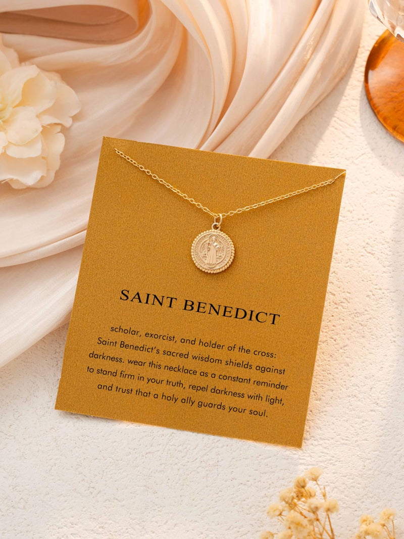 Baydurcan Saint Benedict Necklace for Women Religious Gifts for Women Friends st benedict necklace (San Benito) - Image 5