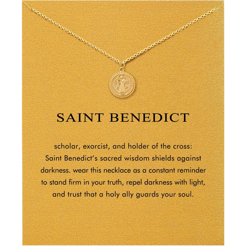 Baydurcan Saint Benedict Necklace for Women Religious Gifts for Women Friends st benedict necklace (San Benito) - Image 1