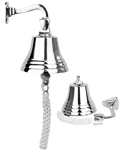 Nautical Themed Silver Ship Bell Ringer Wall Mounted Traditional Door Ship Bell Rustic Vintage Home Decor Gifts