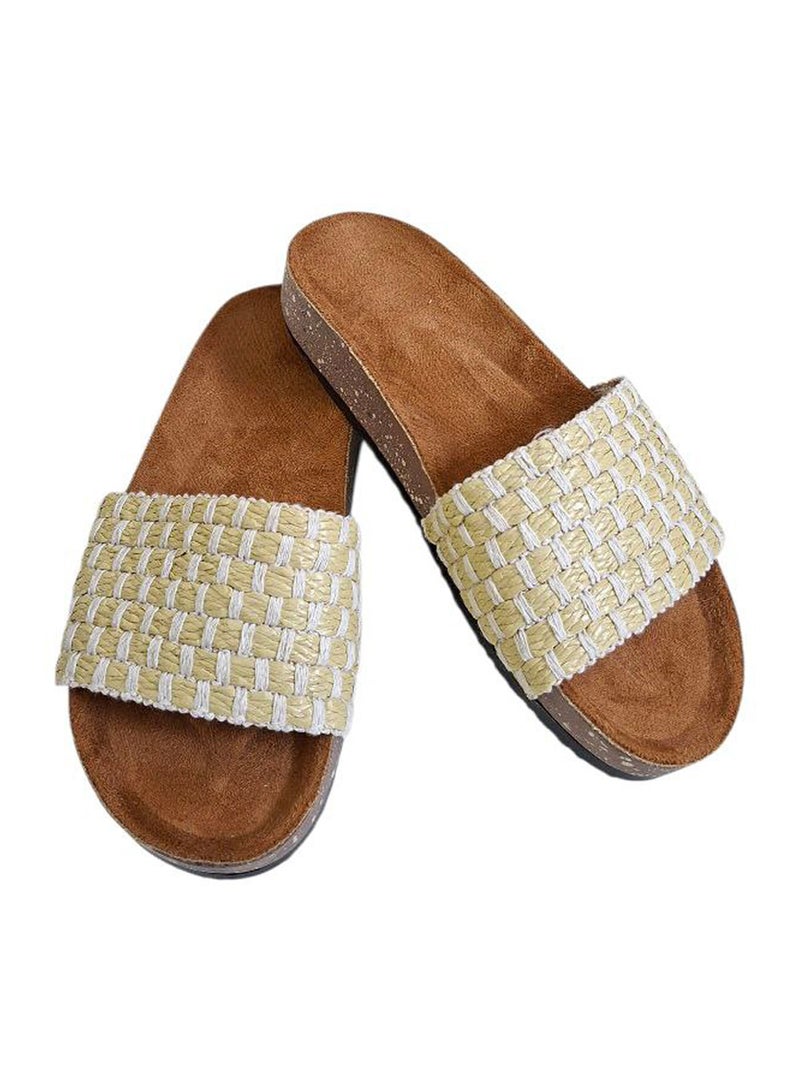 Karisma Cork And Latex Suede Lining Footbed, Soled Slippers Style With Simple Strap - Image 1