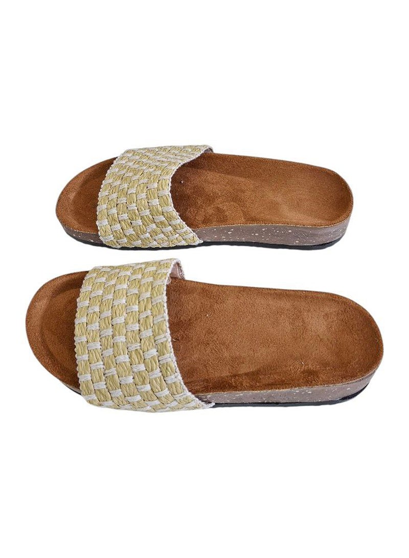 Karisma Cork And Latex Suede Lining Footbed, Soled Slippers Style With Simple Strap - Image 2