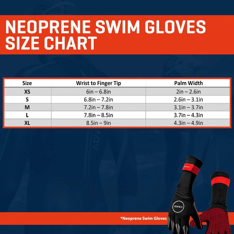 Zone3 Neoprene Swim Gloves (Black/Red, Large) - Image 4