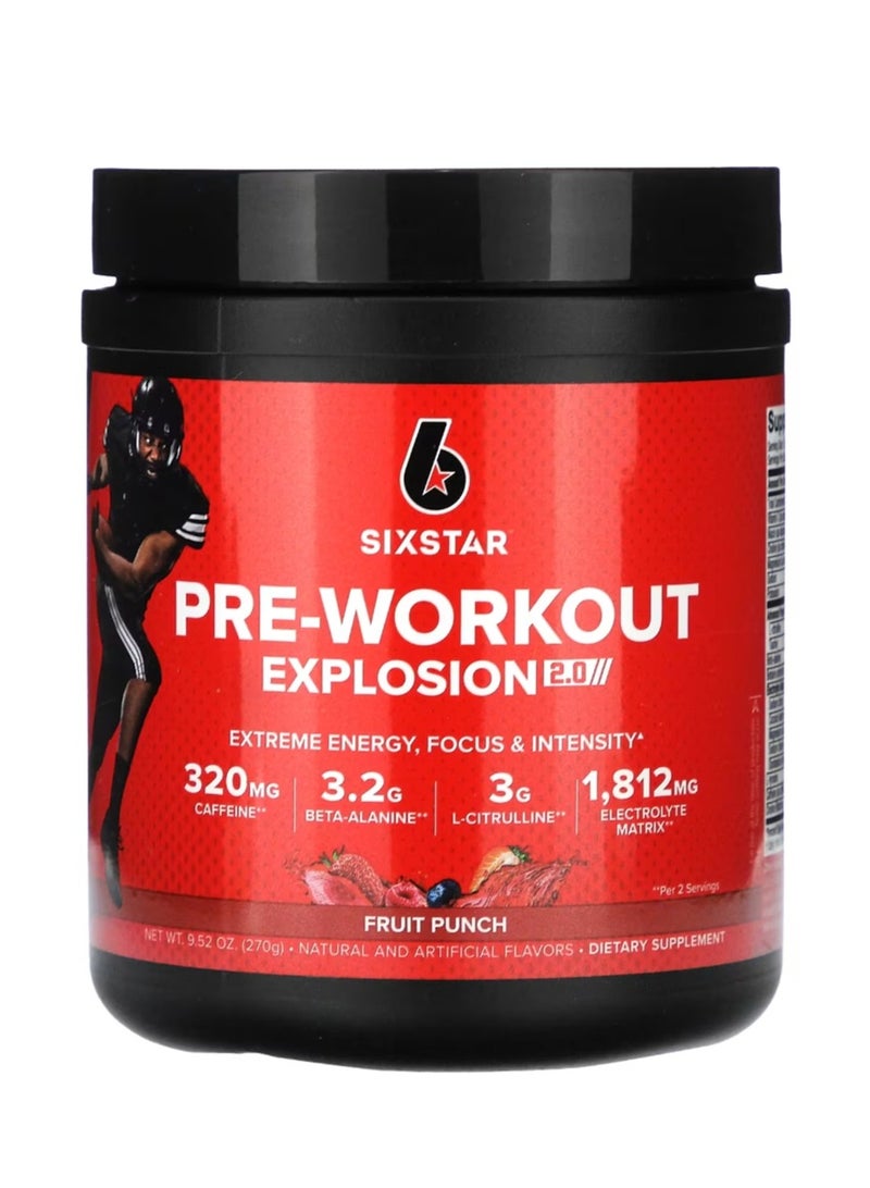 سيكس ستار مستحضر ما قبل التمرين Explosion 2.0 Fruit Punch 9.52 أونصة (270 جم) - Image 1