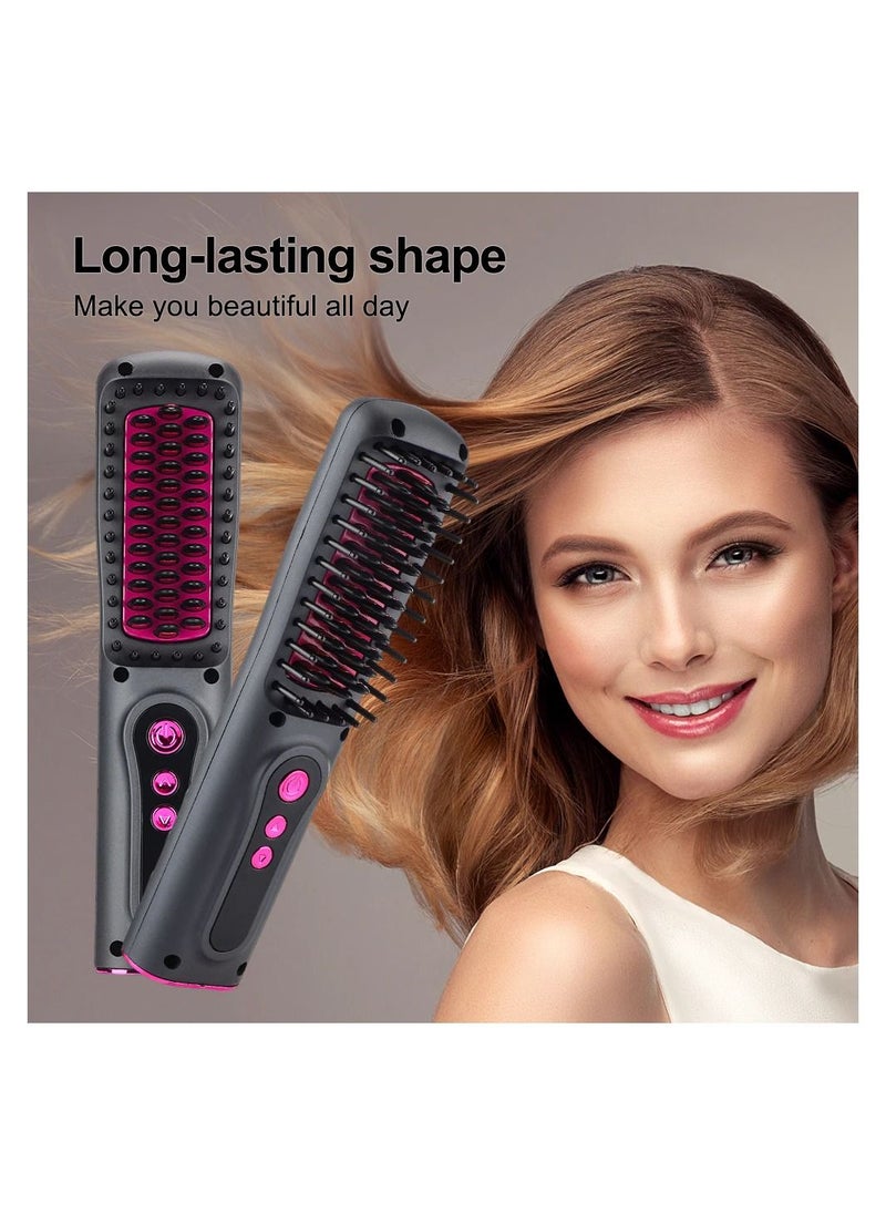 Generic - 2 In 1 Hair Straightener Brush Professional Hot Comb Straightener for Wigs Hair Curler Straightener Comb Styling Tools - Image 1