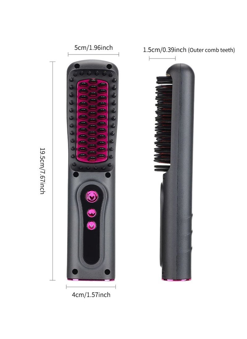 Generic - 2 In 1 Hair Straightener Brush Professional Hot Comb Straightener for Wigs Hair Curler Straightener Comb Styling Tools - Image 1
