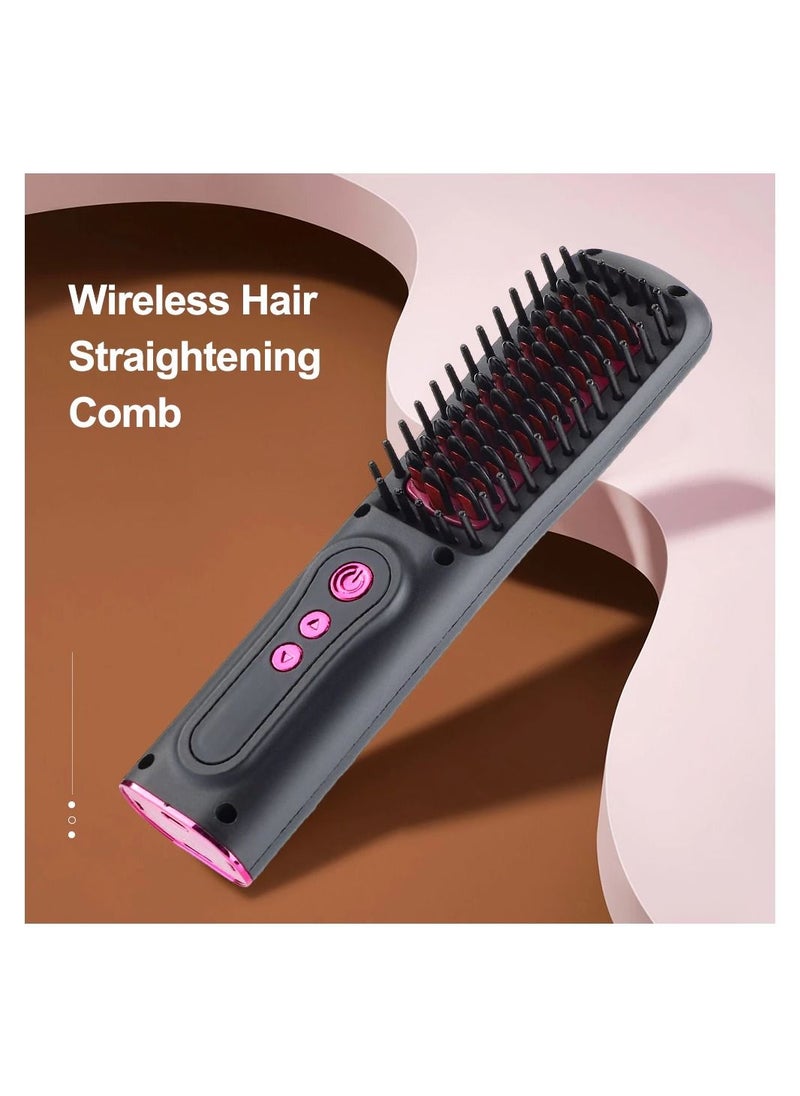 Generic - 2 In 1 Hair Straightener Brush Professional Hot Comb Straightener for Wigs Hair Curler Straightener Comb Styling Tools - Image 1