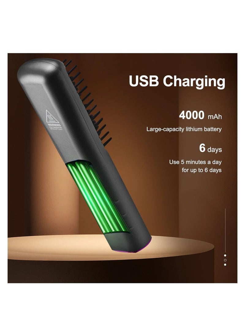 Generic - 2 In 1 Hair Straightener Brush Professional Hot Comb Straightener for Wigs Hair Curler Straightener Comb Styling Tools - Image 1