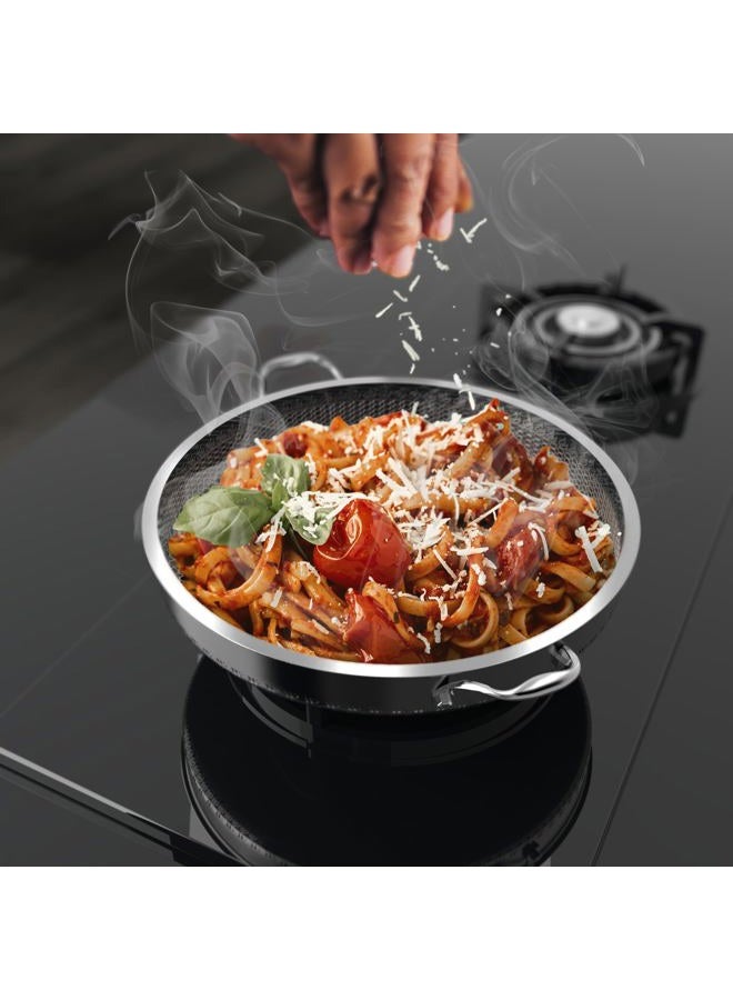 CATHYLIN 316L Stainless Steel 5QT Frying Pan Hex Nonstick Wok with Lid, Two Handle to Hold, PFOA Free, Dishwasher Oven Safe (5QT) - Image 4