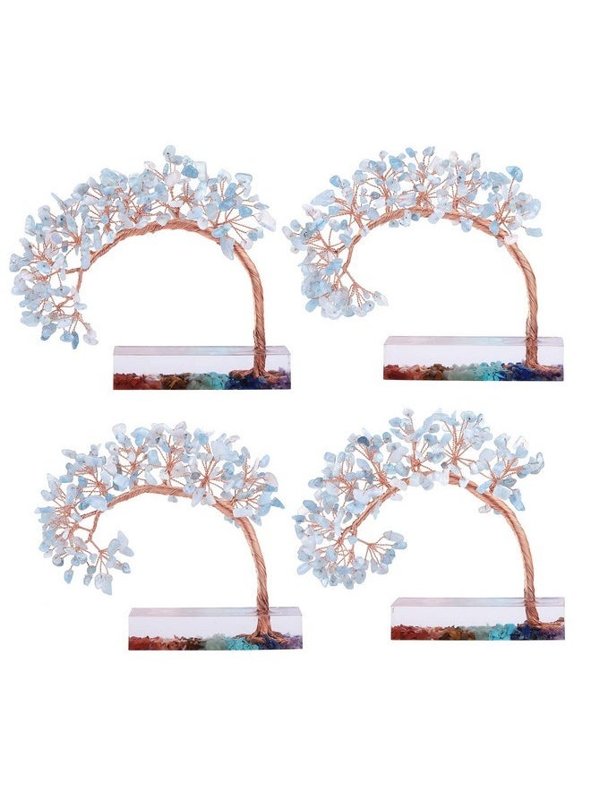 mookaitedecor mookaitedecor Natural Aquamarine Crystal Money Tree with 7 Chakra Stones Resin Base, Feng Shui Crystal Stone Tree of Life Ornament for Altar Table Home Decor  - Image 3