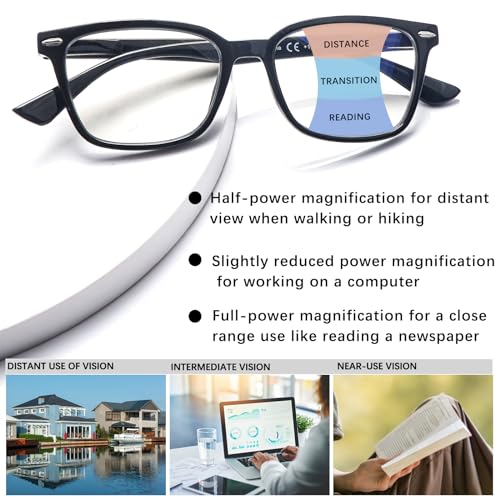 CLASAGA Progressive Multifocus Reading Glasses for Women Men, Blue Light Blocking Multifocal Computer Readers Eyeglasses (4 mix, 2.0, x) - Image 4