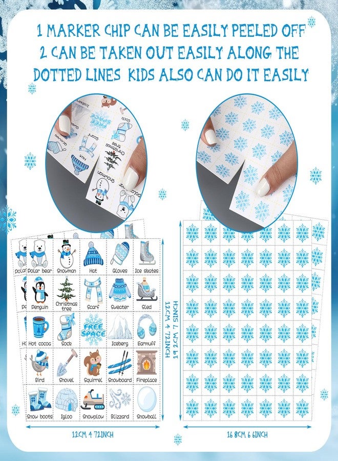 Liliful 35 Pcs Winter Bingo Games Christmas Bingo for Adult Boy Girl 24 Players Winter Wonderland Card Set Christmas Party Games for Teens School Family Holiday Party Favor - Image 3