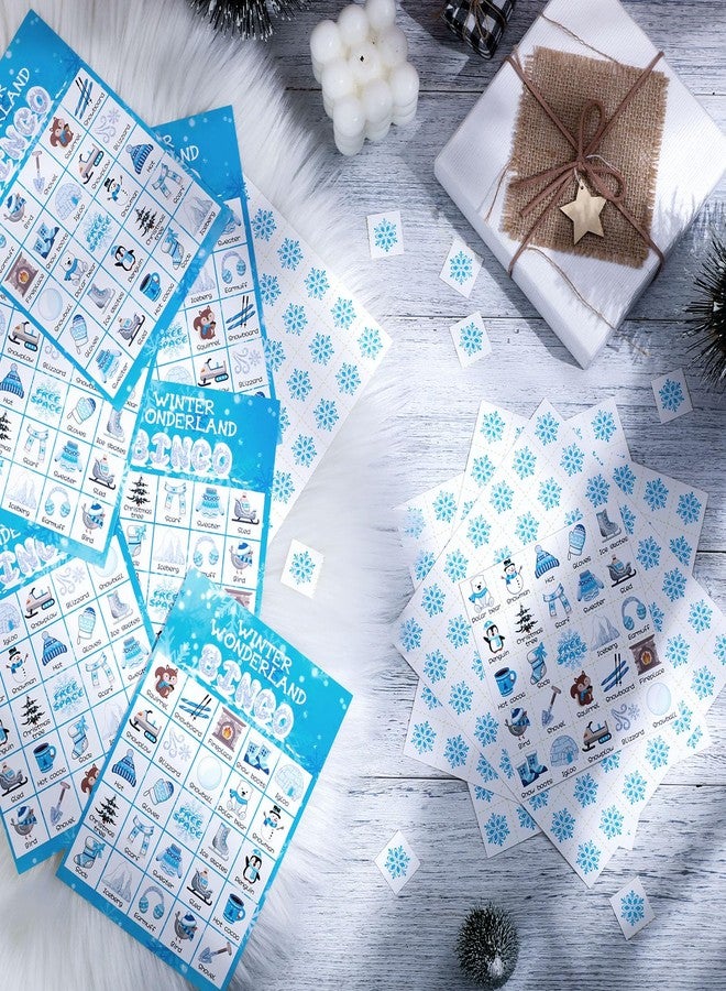 Liliful 35 Pcs Winter Bingo Games Christmas Bingo for Adult Boy Girl 24 Players Winter Wonderland Card Set Christmas Party Games for Teens School Family Holiday Party Favor - Image 4