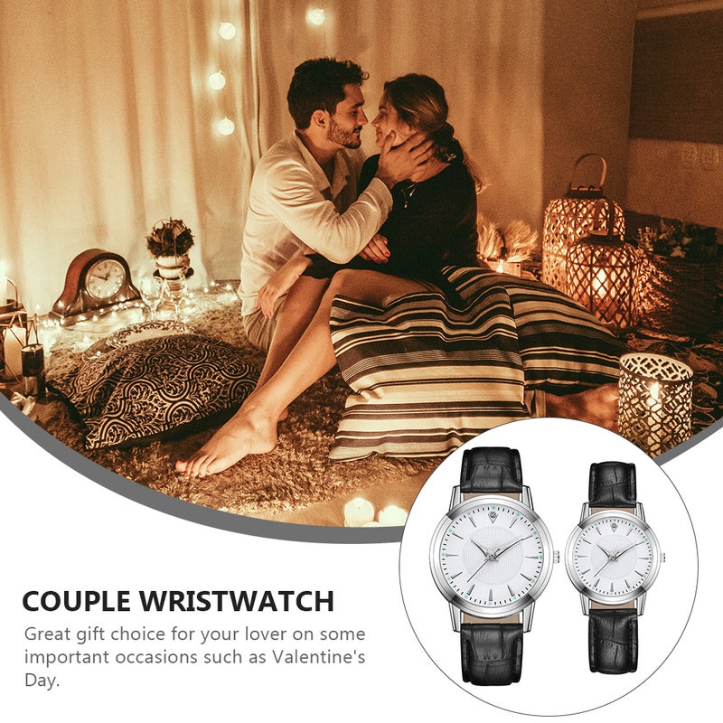 2 Pcs Watch Couple Wristwatch Fashion Watch Wrist Decor Watch - Image 5