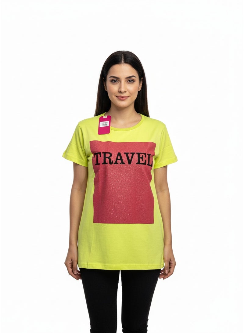 general Ladies T-shirt Blue Trend SS TA-AB21WNXTSNM088 - Image 2