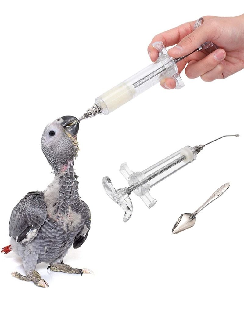 ايكانبو حقنة تغذية الطيور للأطفال حقنة تغذية الطيور 20 مللي حقنة حيوانات مع 1 ملعقة طائر - Image 1