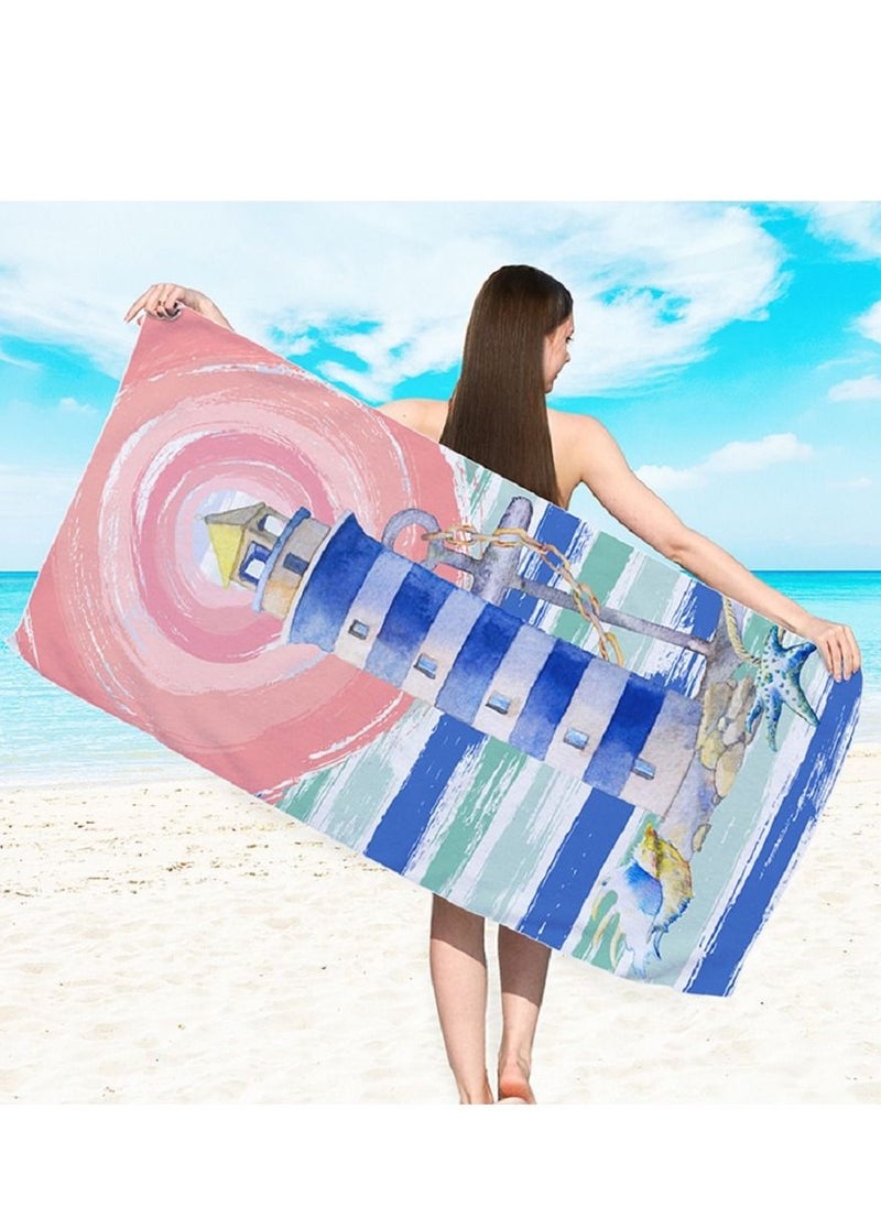 Y&D Microfiber Beach Towel,Quick Fast Dry Super Bath Towels Absorbent Blanket,Suitable For Travel,Camping,Pool 