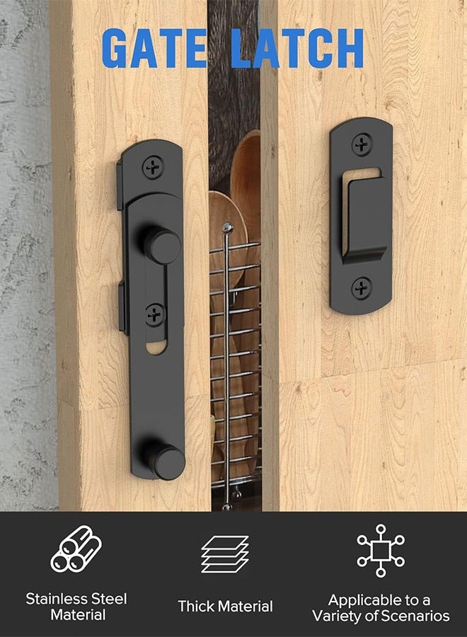 قفلان لباب الحظيرة المنزلق، مزلاجان من الفولاذ المقاوم للصدأ، قفل أمان قابل للطي، مناسب لخزانة النبيذ، الحمام، الأماكن الخارجية، المرآب، الحديقة، باب الخزانة. - Image 3