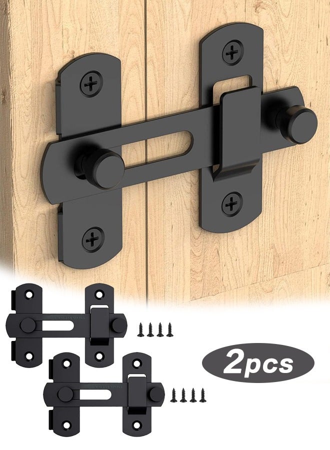 قفلان لباب الحظيرة المنزلق، مزلاجان من الفولاذ المقاوم للصدأ، قفل أمان قابل للطي، مناسب لخزانة النبيذ، الحمام، الأماكن الخارجية، المرآب، الحديقة، باب الخزانة. - Image 1