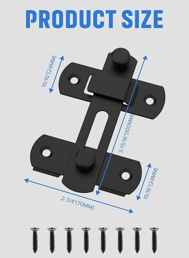قفلان لباب الحظيرة المنزلق، مزلاجان من الفولاذ المقاوم للصدأ، قفل أمان قابل للطي، مناسب لخزانة النبيذ، الحمام، الأماكن الخارجية، المرآب، الحديقة، باب الخزانة. - Image 5