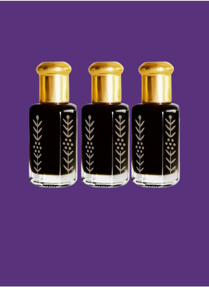 مسك 3 قطع زيت عطري من المسك الأسود 12مل 