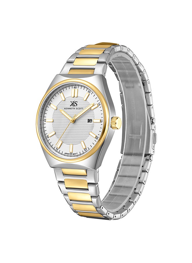KENNETH SCOTT Men's White  Dial Analog Watch - K24016-TBTW  - Image 3