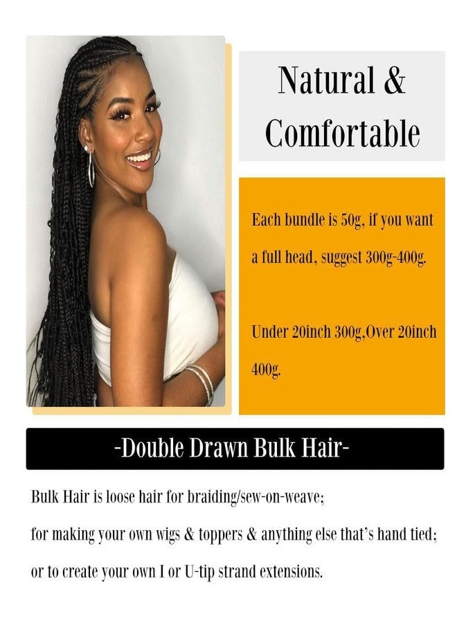 QTHAIR Deep Wave Human Hair Bulk For Braiding No Weft (20"#1 Jet Black)18A 100% Unprocessed Brazilian Virgin Hair Extensions Deep Wave Bundle Human Hair Bulk Hair for Brading - Image 4