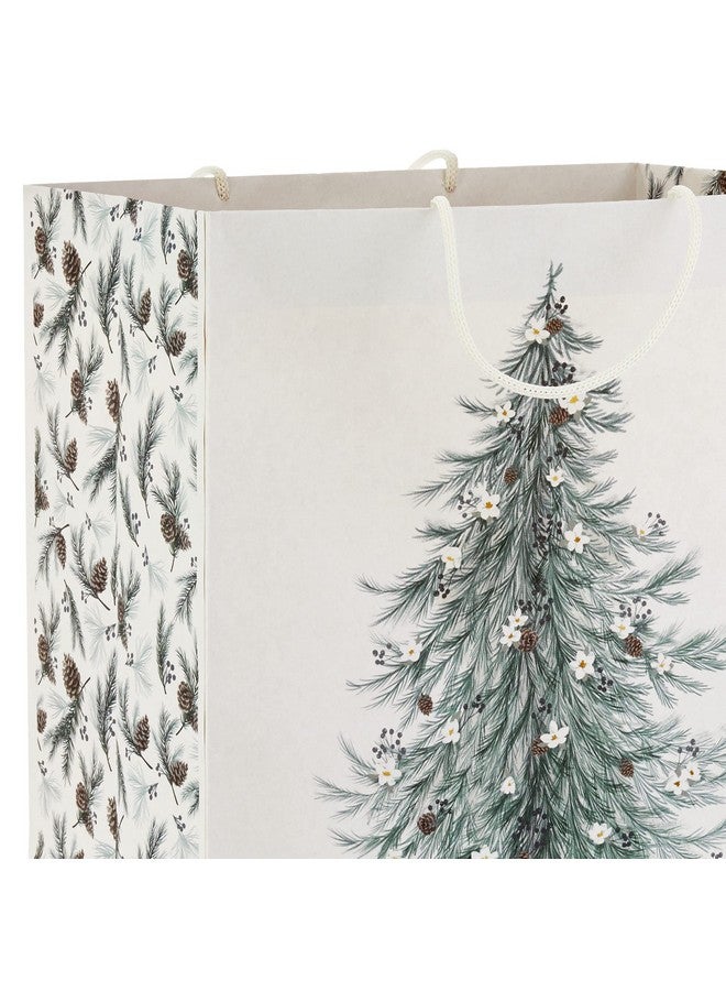 هولمارك تشكيلة حقائب هدايا عيد الميلاد من هولمارك (8 حقائب: 3 حقائب صغيرة 6 بوصات، 3 حقائب متوسطة 9 بوصات، 2 حقائب كبيرة 13 بوصة) باللونين الأبيض والأخضر الفاتح مع رجل ثلج ريفي، وشجرة دائمة الخضرة لعيد الميلاد، وحفلات الزفاف الشتوية، وأعياد الميلاد - Image 3