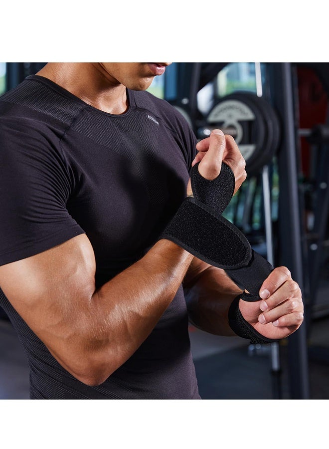 SHABILI 2 Pack Adjustable Wrist Support Braces – Black Fitness Straps for Weightlifting, Power Training & Gym Workouts – 40x10x1cm Size - Image 3