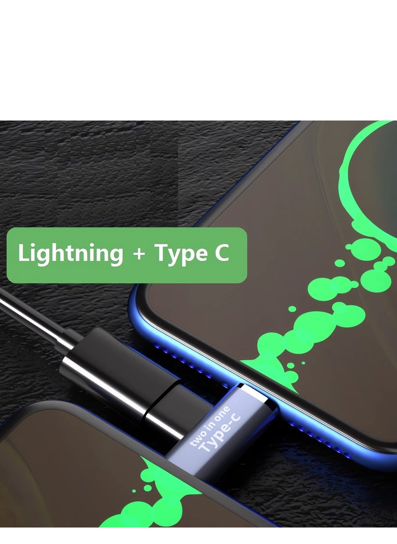 SYOSI - USB C to Lightning Adapter, 3 in 1 Lightning to Type C Adapter Support Car Fast Charger Adapter Compatible with iPhone 14 Pro Max/13/12/11/X/XR/XS/8/7/6 iPad - Image 1