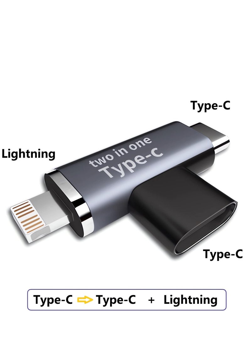 SYOSI - USB C to Lightning Adapter, 3 in 1 Lightning to Type C Adapter Support Car Fast Charger Adapter Compatible with iPhone 14 Pro Max/13/12/11/X/XR/XS/8/7/6 iPad - Image 1