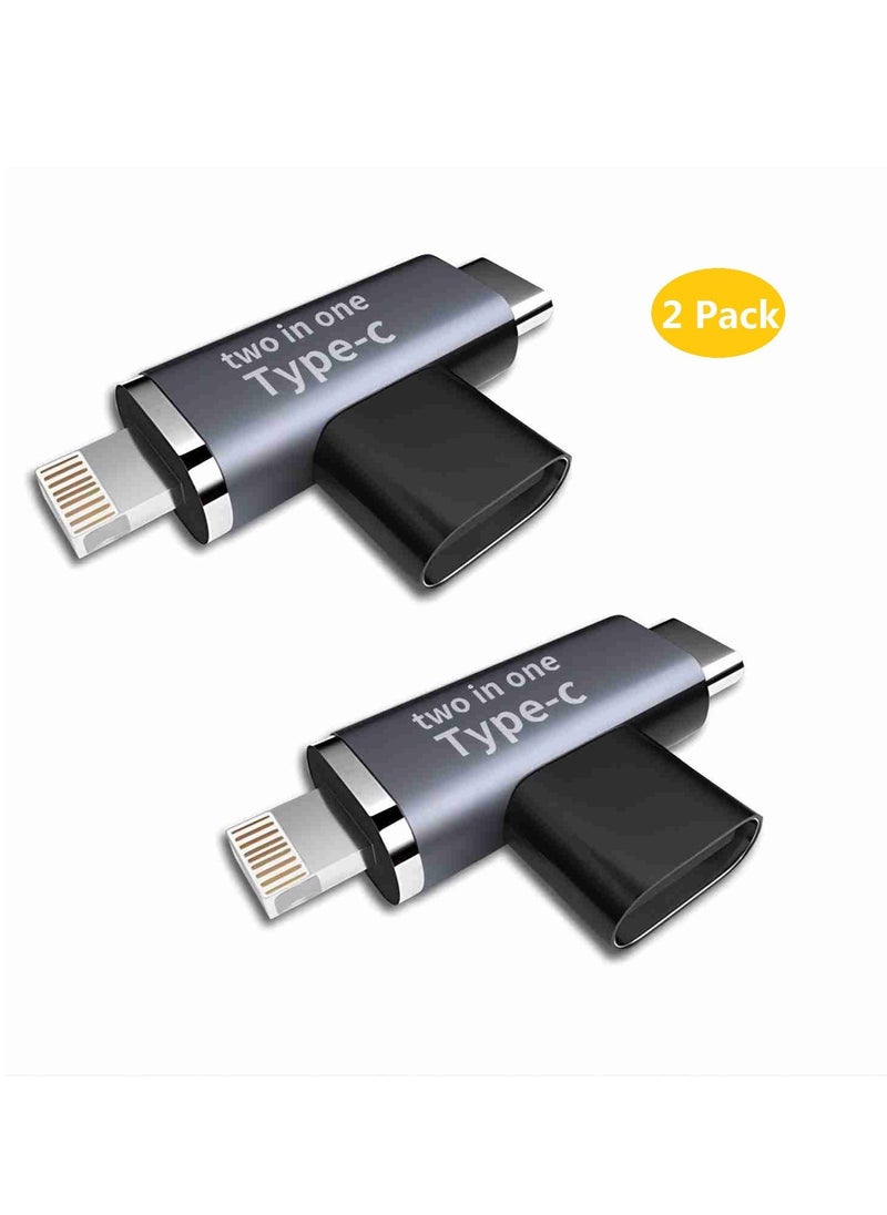SYOSI - USB C to Lightning Adapter, 3 in 1 Lightning to Type C Adapter Support Car Fast Charger Adapter Compatible with iPhone 14 Pro Max/13/12/11/X/XR/XS/8/7/6 iPad - Image 1