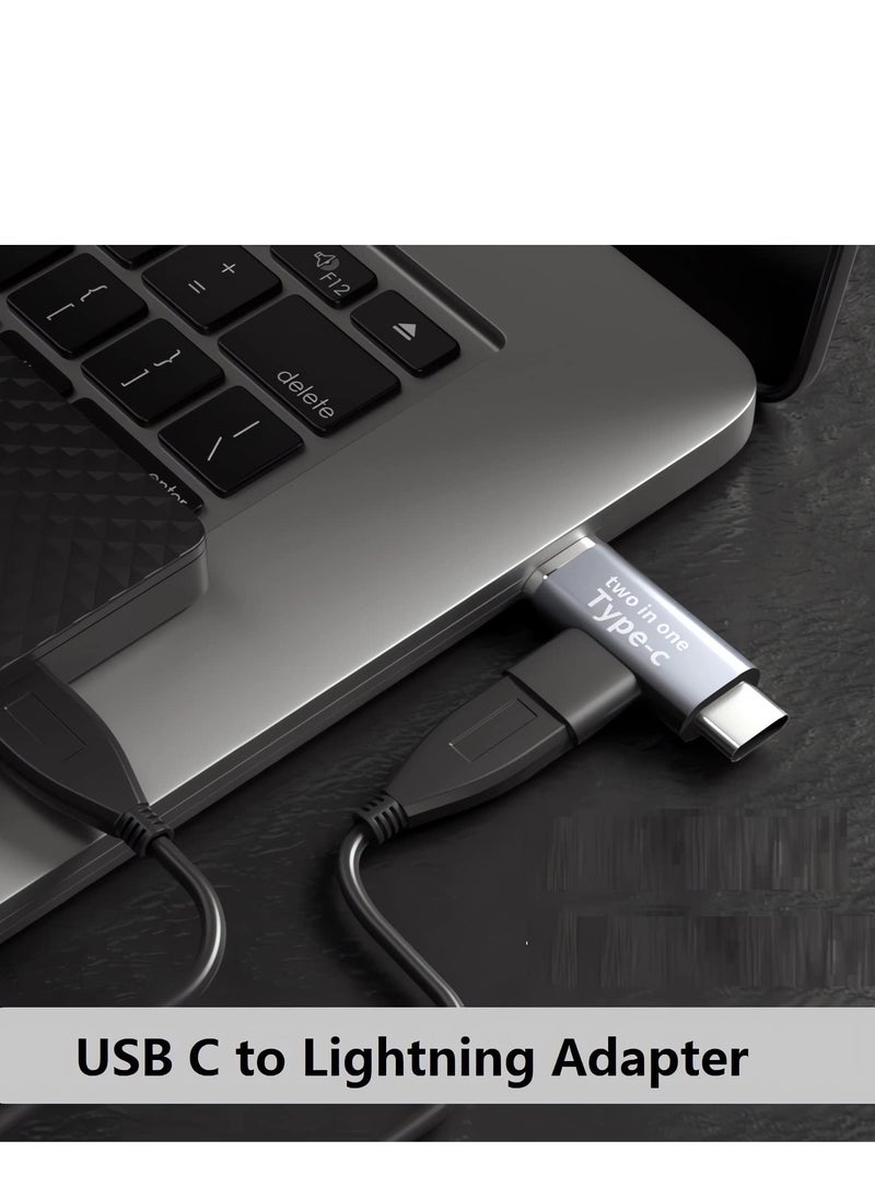 SYOSI - USB C to Lightning Adapter, 3 in 1 Lightning to Type C Adapter Support Car Fast Charger Adapter Compatible with iPhone 14 Pro Max/13/12/11/X/XR/XS/8/7/6 iPad - Image 1