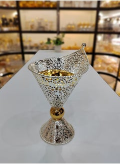 Damanhoor Damanhoor Charcoal Incense and Bakhoor Burner Oud Frankincense and Metal Incense Holder Ideal for Wedding Gifts Yoga Spa Aromatherapy Office and Home Decor 