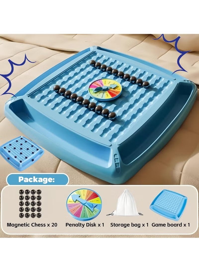 Magnetic Chess Game Set, Magnet Game with Punishment Wheel, Magnetic Chess Game Stones, Magnetic Chess Board Game Set, Fun Family Magnet Chess Board Game for Kids Adult  - Image 1