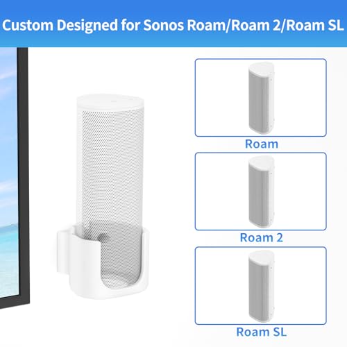 Chunxiao Sturdy Speaker Wall Mount for Sonos Roam 2, Sonos Roam, Roam SL Mount - Space Saving Speaker Mount for Sonos Roam, Roam SL, Roam 2 Wall Mount Bracket Easy to Install, White - Image 2