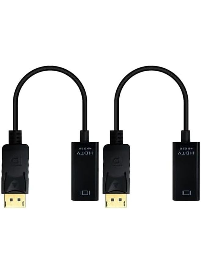 Black DisplayPort To HDMI Adapter 4K Gold Plated For Monitor TV Connection - Image 2