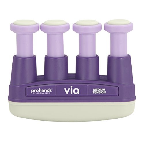 Prohands VIA Hand Exerciser Finger Exerciser Hand Grip Strengthener SpringLoaded FingerPiston System Isolate and Exercise Each Finger 6 lb Medium Tension PurpleVia - Image 1