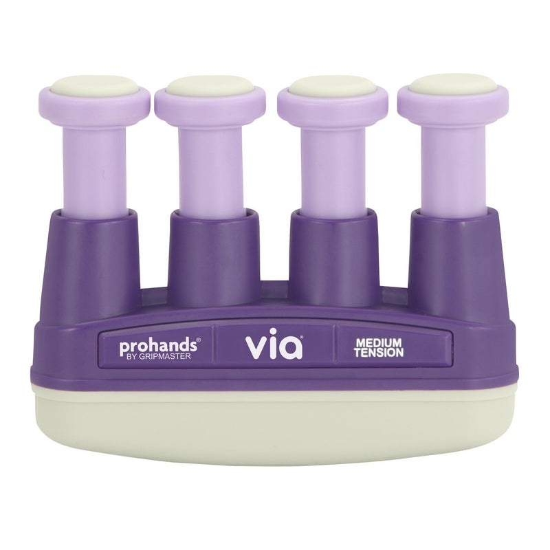 Prohands VIA Hand Exerciser Finger Exerciser Hand Grip Strengthener SpringLoaded FingerPiston System Isolate and Exercise Each Finger 6 lb Medium Tension PurpleVia - Image 2