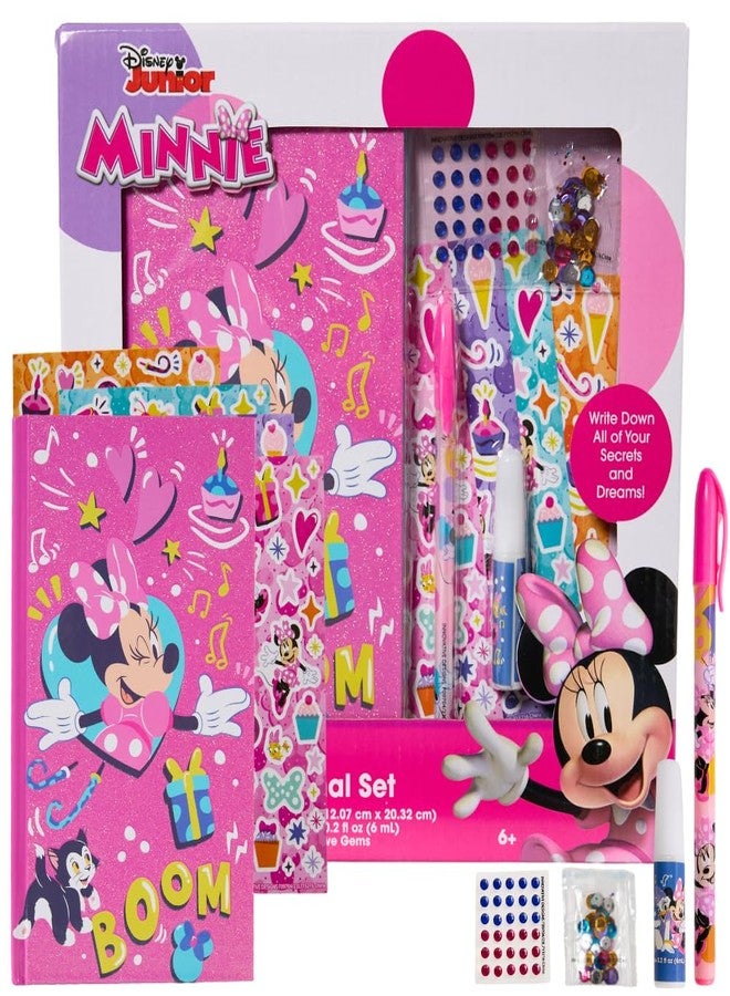 Innovative Designs Disney Minnie Mouse Sparkle Journal Set for Kids, Journal Kit with Stickers and Gems - Image 1
