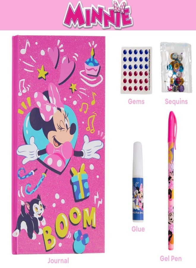 Innovative Designs Disney Minnie Mouse Sparkle Journal Set for Kids, Journal Kit with Stickers and Gems - Image 2