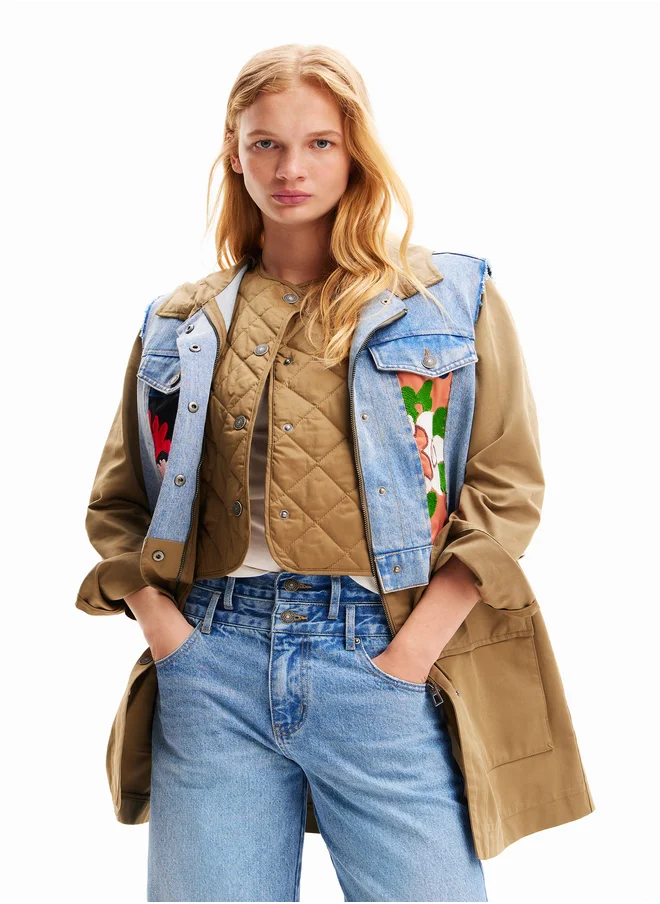 DESIGUAL 2-In-1 Embroidered Hybrid Parka