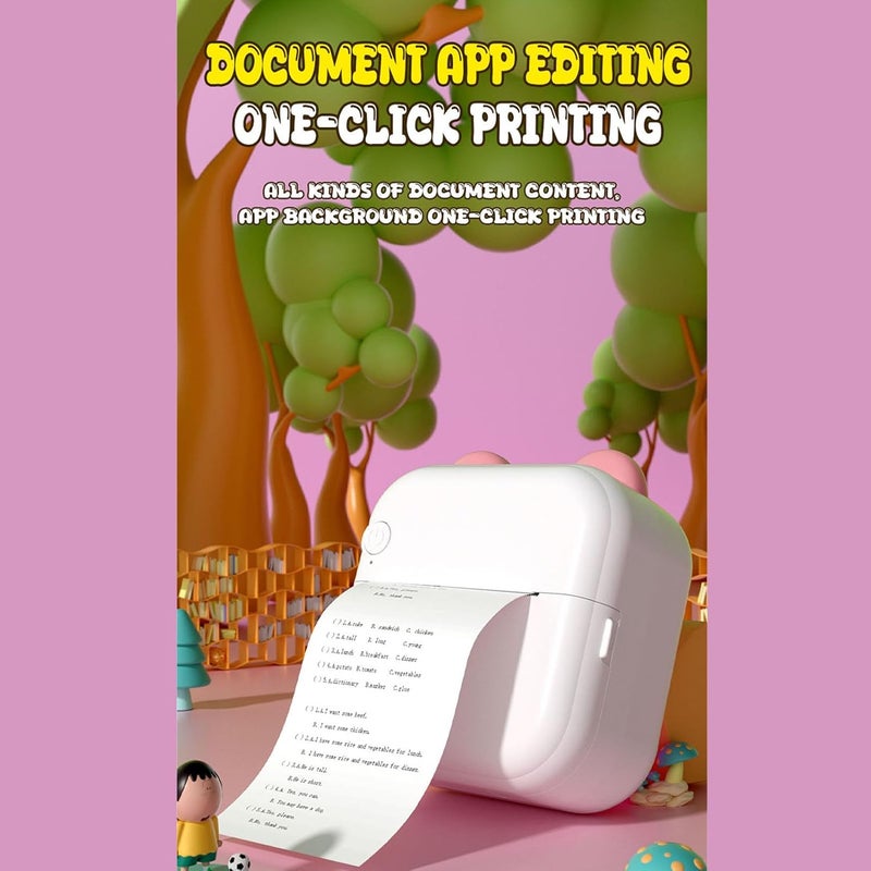 Thermal Label Printer, Compact Portable Inkless Printer with Bluetooth Connection & 7 Color Breathing Light Design, Rechargeable Printing Devices for School Home Office - Image 5