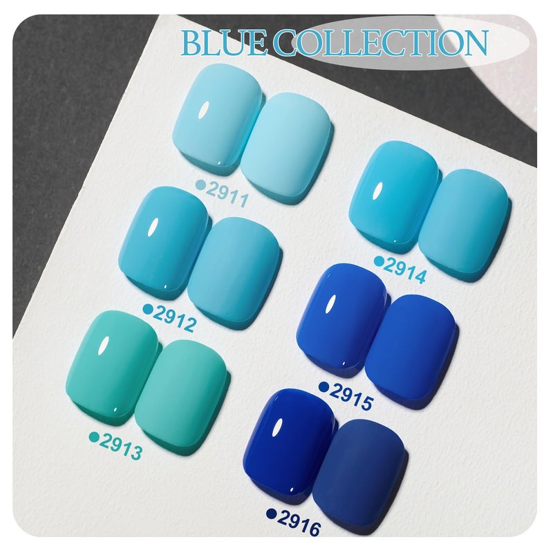 GAOY Blue Gel Nail Polish, Royal Navy Baby Bright Llight Blue Gel Polish Kit for Salon Manicure and Nail Art DIY at Home - Image 5