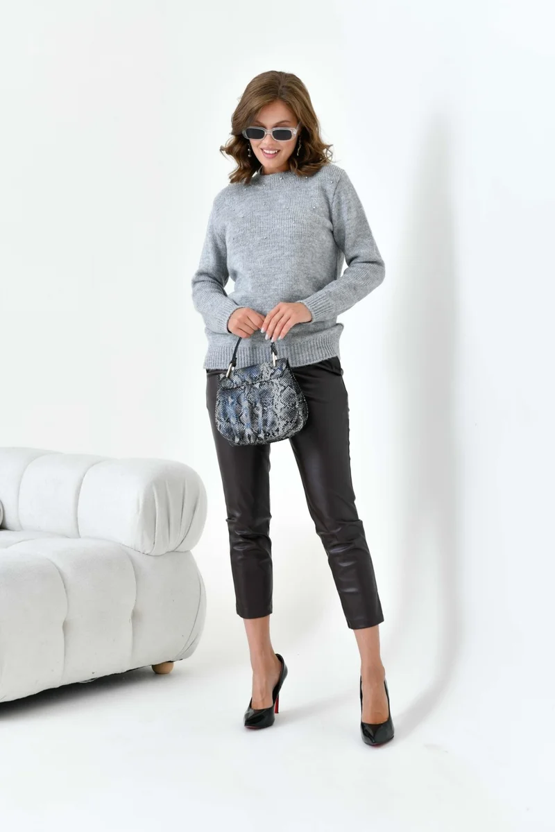 Garmi Women's Beaded Sweater Gray