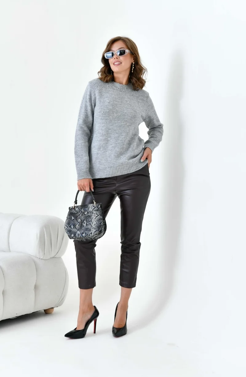 Garmi Women's Beaded Sweater Gray