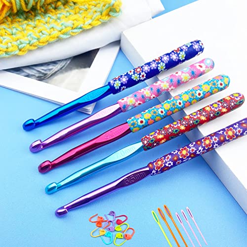Weabetfu Large 5 Size Aluminum Crochet Hook Set 6.5m(K)/7mm/8mm(L)/9mm(M)/10mm(N) Knitting Needles Craft Weave Yarn Set Polymer Clay Crochet Needles for Crocheting - Premium Knitting Crochet Supplies - Image 3