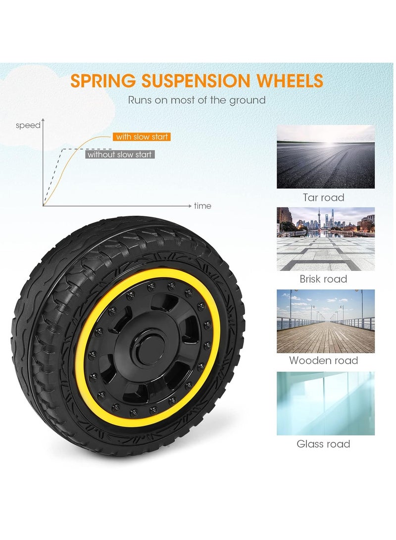 رافعة شوكية للأطفال - سيارة ركوب رافعة شوكية للأطفال بقوة 12 فولت، سيارة كهربائية مرخصة تعمل بالبطارية من JCB مع شوكة قابلة للرفع، وجهاز تحكم عن بعد، وحزام أمان، ونظام تعليق زنبركي، باللون الأصفر - Image 5