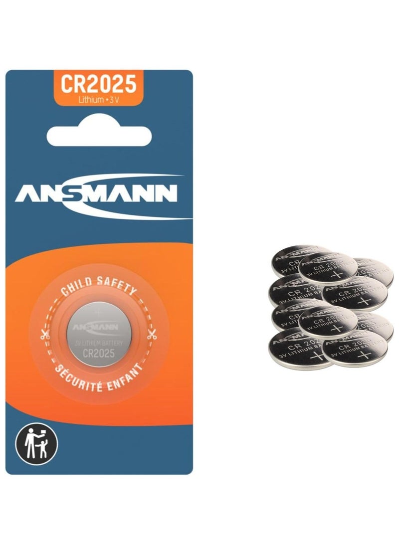 ANSMANN CR 2025 Lithium Coin Battery 3V with Baby Proof Medical Devices Keyfob Wearables - Image 1