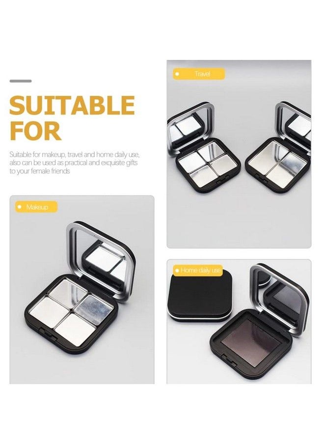 Beaupretty Makeup Palettes Blush Pallet Makeup 2Pcs Empty Eyeshadow Diy Lipstick Lip Balm Blusher Containers Refillable Makeup Storage Case Box With Mirror Magnetic Pallet For Makeup Black Eyeshadow  - Image 3